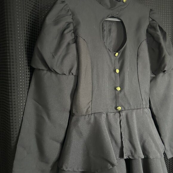 Goth Steampunk Halloween Costume Black Raven Dance Dress Cosplay Women - Picture 4 of 9